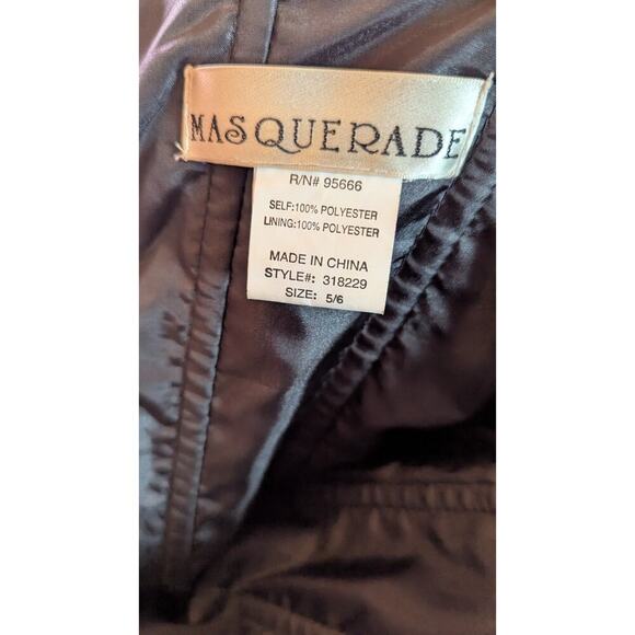 Masquerade Black/White Strapless Dress Size 5/6 Party Prom Evening Tulle Ruffles - Picture 7 of 10